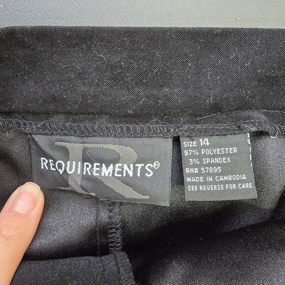 Requirements Pants Womens Plus Size 14 Black Microfiber Suede Gothic Minimalist - Picture 3 of 10